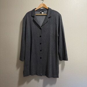 Fashion Bug Black & Gray Chevron Patterned Blazer - Size 22/24